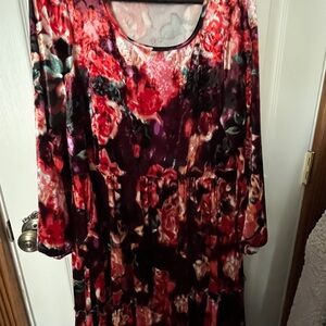 Torrid Floral Multicolor Velvet Dress